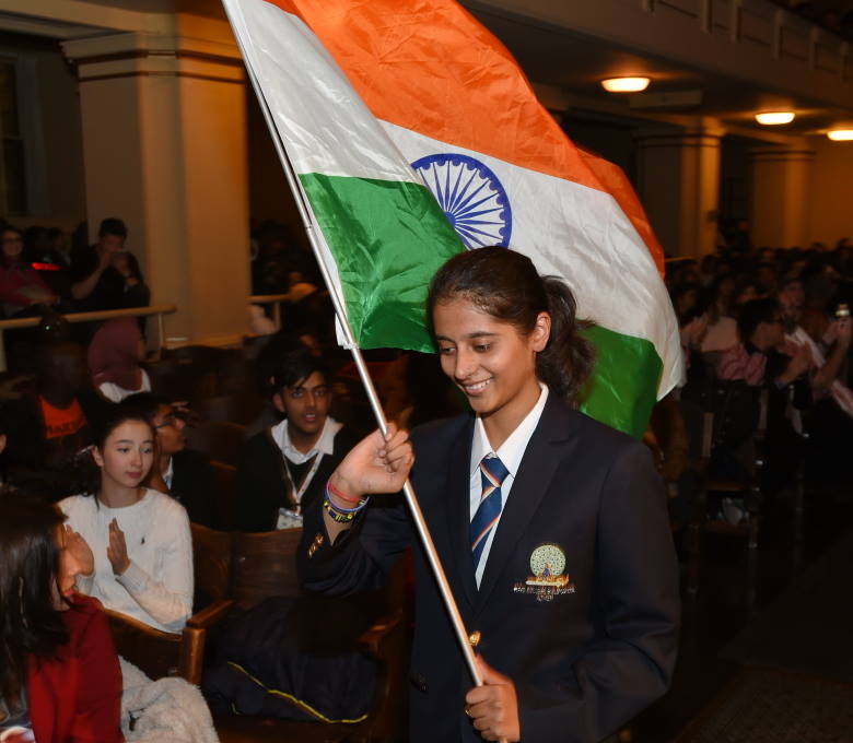 India flag bearer at Yale Tournament of Champions